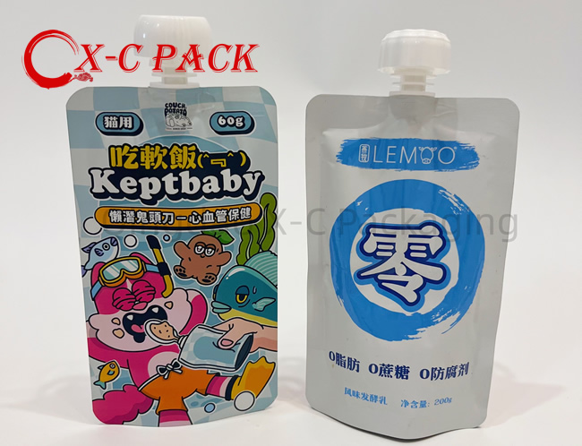 Wholesale Custom Printed Liquid Stand up Cosmetic Pouches Packaging Bag with Spout Hand Cream Packing