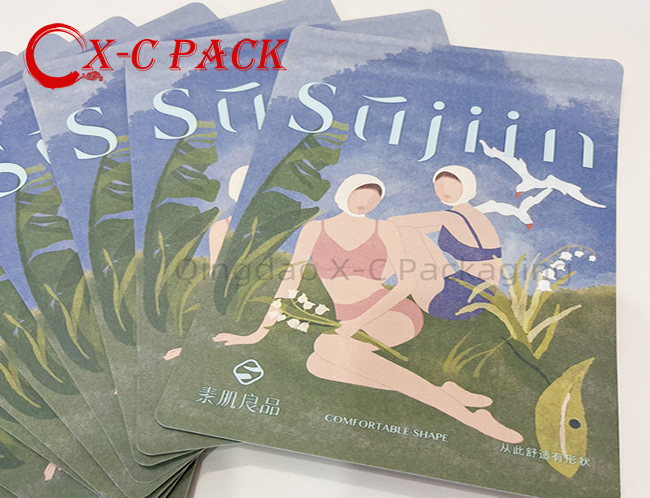 Customizable Biodegradable 3 Side Seal Bag Resealable Kraft Paper Packaging Bag for Garment