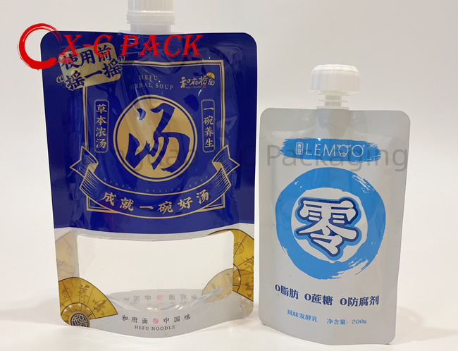 Wholesale Custom Printed Stand up Pouch Bags Packaging Cosmetic Product Liquid Spout Pouch Bag with Sunscreen