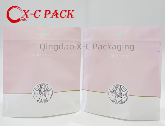 Wholesale Kraft Paper Ziplock Underwear Stand-Up Sealed Bags Kraft Ziplock Bag for clothing