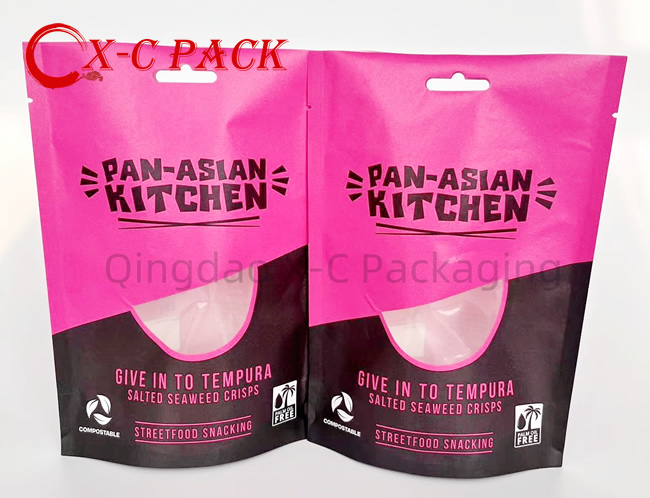 Custom Printed Zip Lock Stand up Pouch Mylar Compostable 100% Recycled Biodegradable Food Packaging Bag