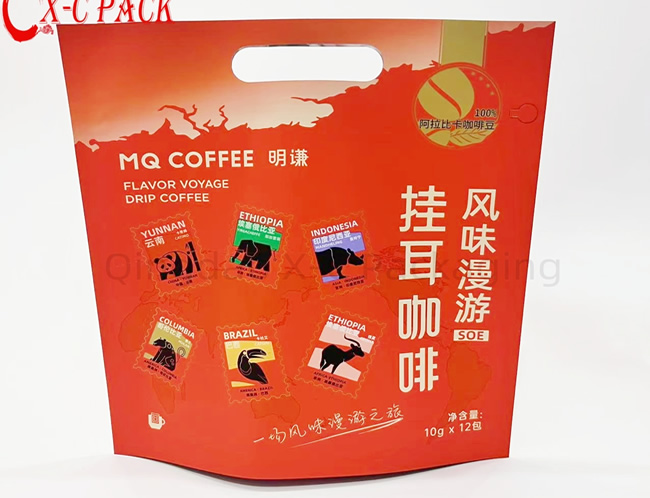 Custom Printed Resealable Plastic Zipper Smell Proof Bag Stand up Zip Lock Coffee Packaging Bag with Handle