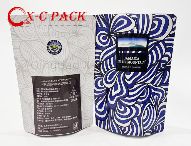 Custom Printed Aluminum Foil Coffee Bean Packaging Bags 250g 340g 500g 1kg Zipper for Coffee Bag