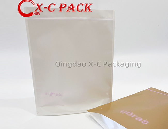 Customizable Printed OEM Clothing Packaging Kraft Paper Zipper Underwear Stand up Paper Bag